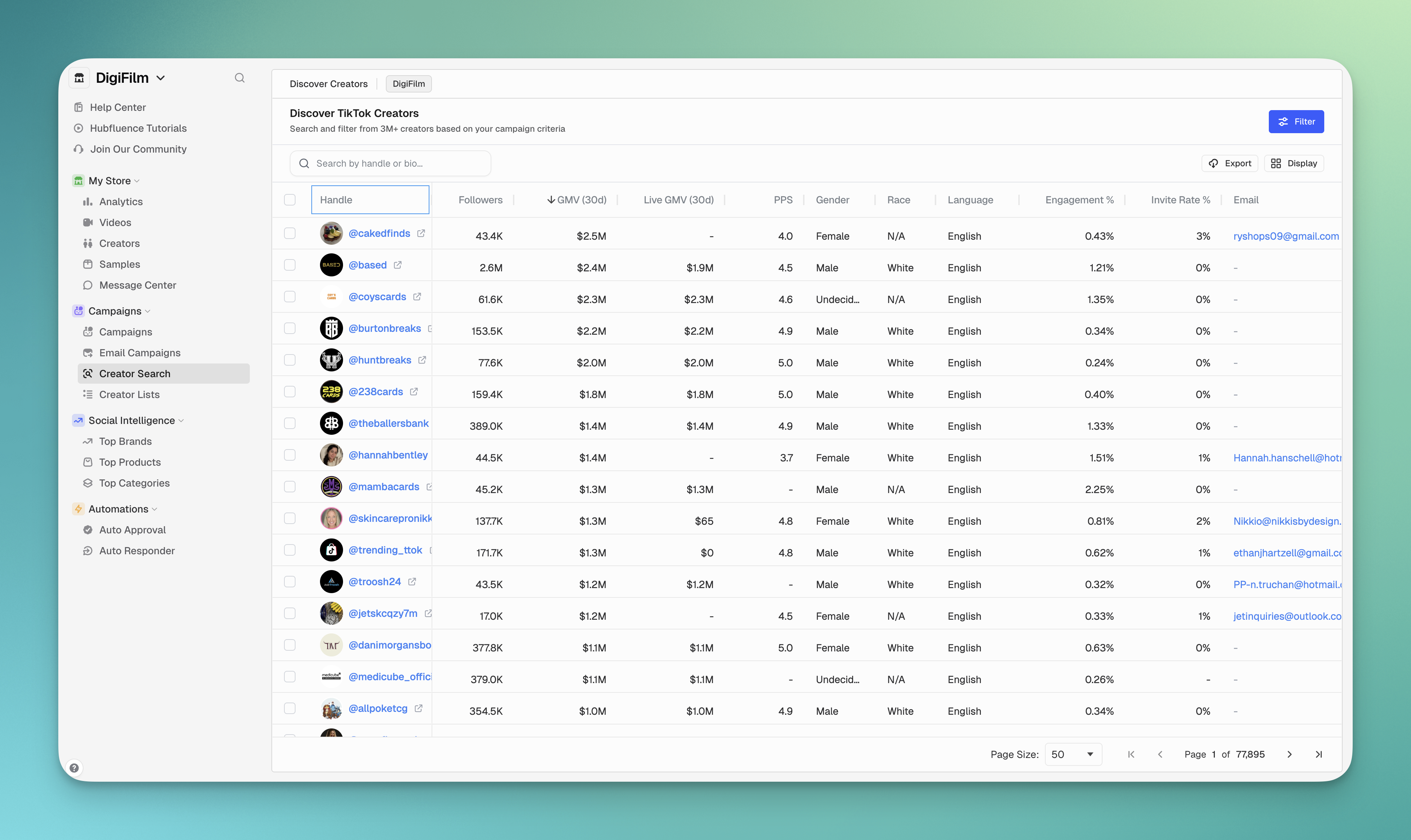 Search Creator Database